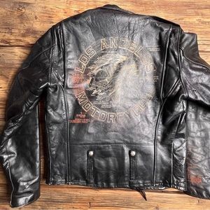 Vintage Dead Stock Los Angeles Motorcycles The Great China Wall Leather Jacket
